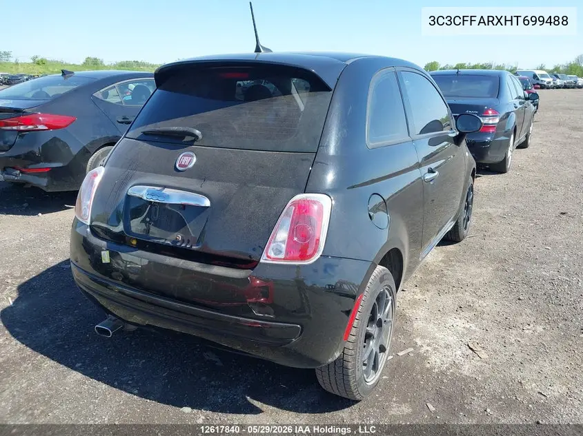 2017 Fiat 500 VIN: 3C3CFFARXHT699488 Lot: 12617840