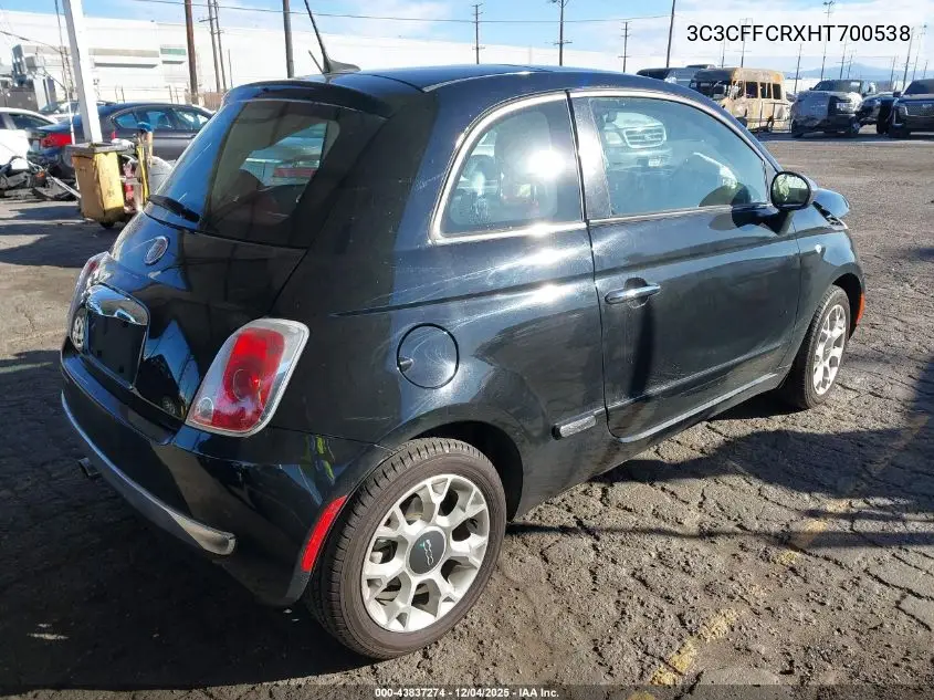 3C3CFFCRXHT700538 2017 Fiat 500 Lounge