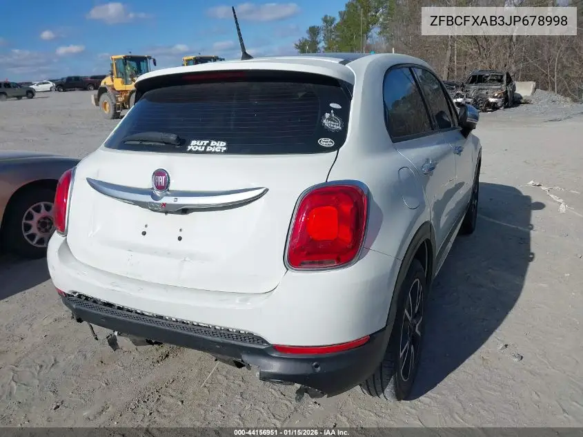 ZFBCFXAB3JP678998 2018 Fiat 500X Blue Sky Edition Fwd