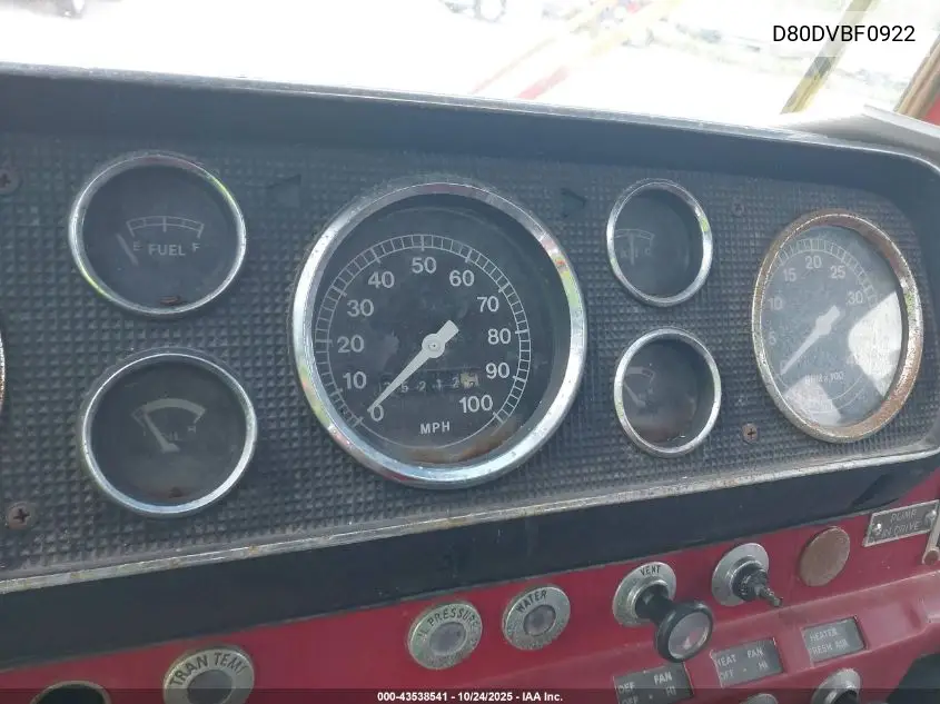 1978 Ford 8000 VIN: D80DVBF0922 Lot: 43538541