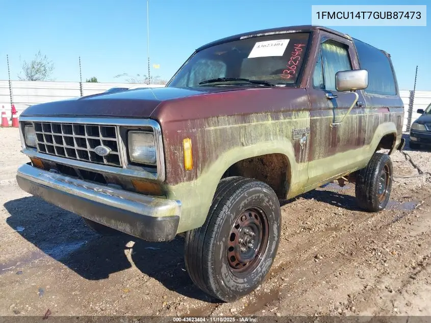1FMCU14T7GUB87473 1986 Ford Bronco Ii