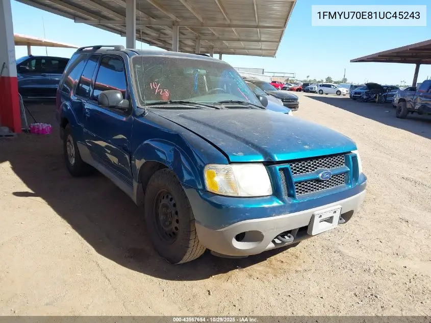 1FMYU70E81UC45243 2001 Ford Explorer Sport