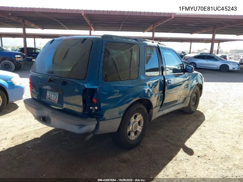 1FMYU70E81UC45243 2001 Ford Explorer Sport
