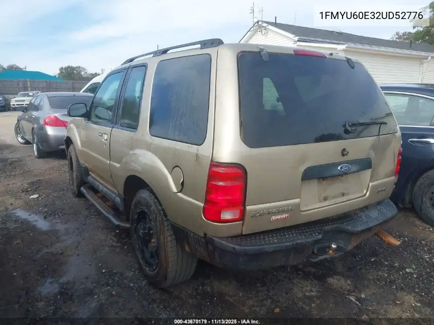 1FMYU60E32UD52776 2002 Ford Explorer Sport