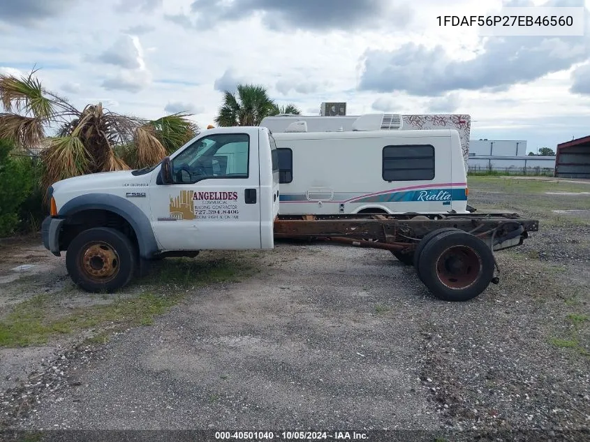 1FDAF56P27EB46560 2007 Ford F-550 Chassis Xl/Xlt