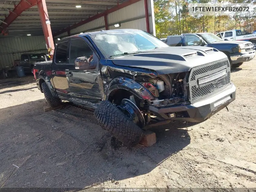 2015 Ford F150 Lariat VIN: 1FTEW1EFXFB26072 Lot: 43540382