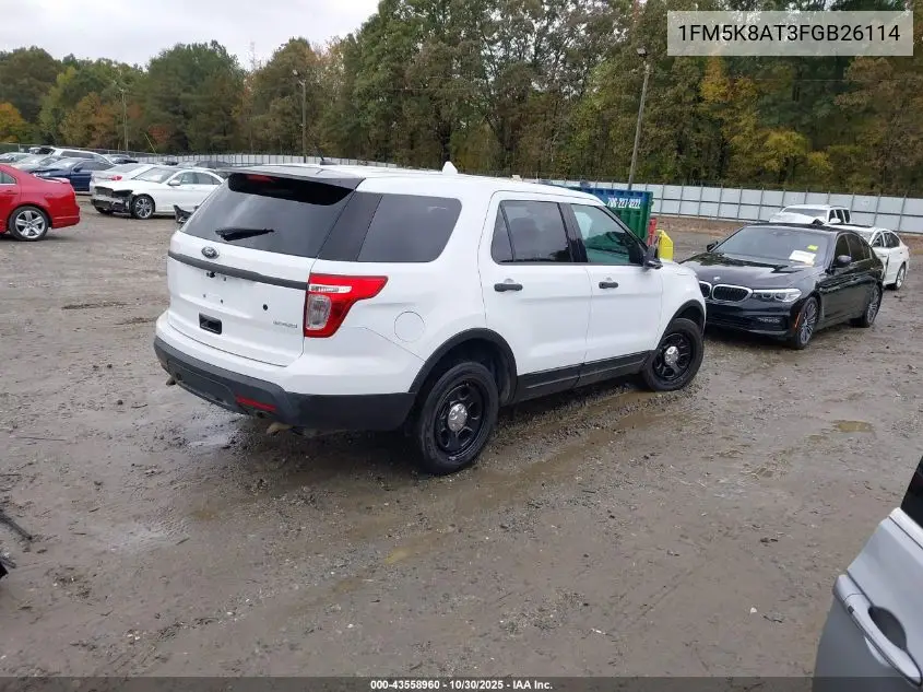 1FM5K8AT3FGB26114 2015 Ford Utility Police Interceptor
