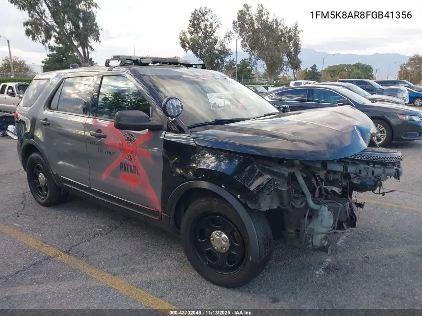 1FM5K8AR8FGB41356 2015 Ford Utility Police Interceptor