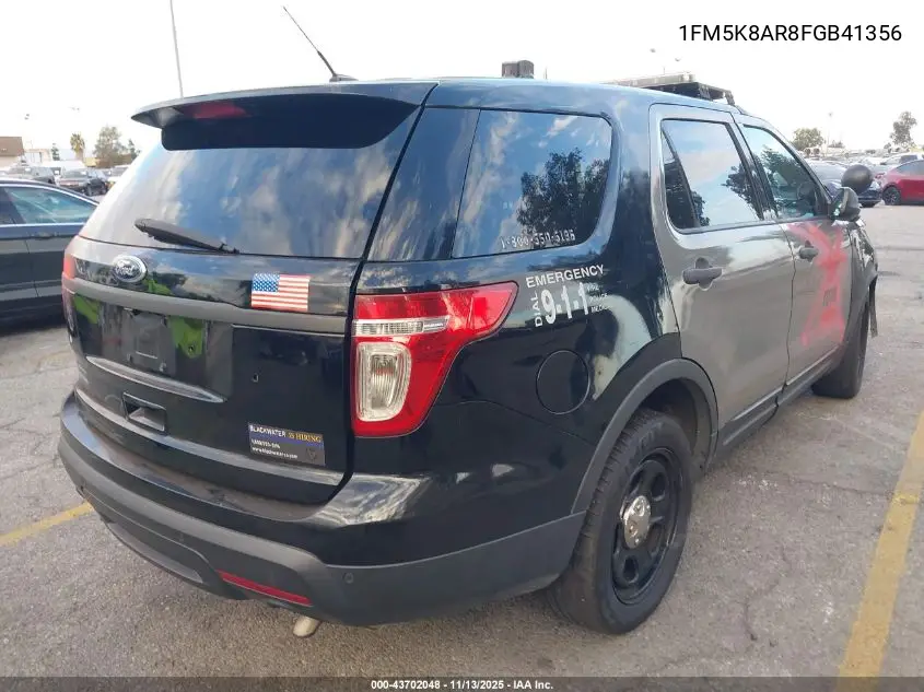 1FM5K8AR8FGB41356 2015 Ford Utility Police Interceptor