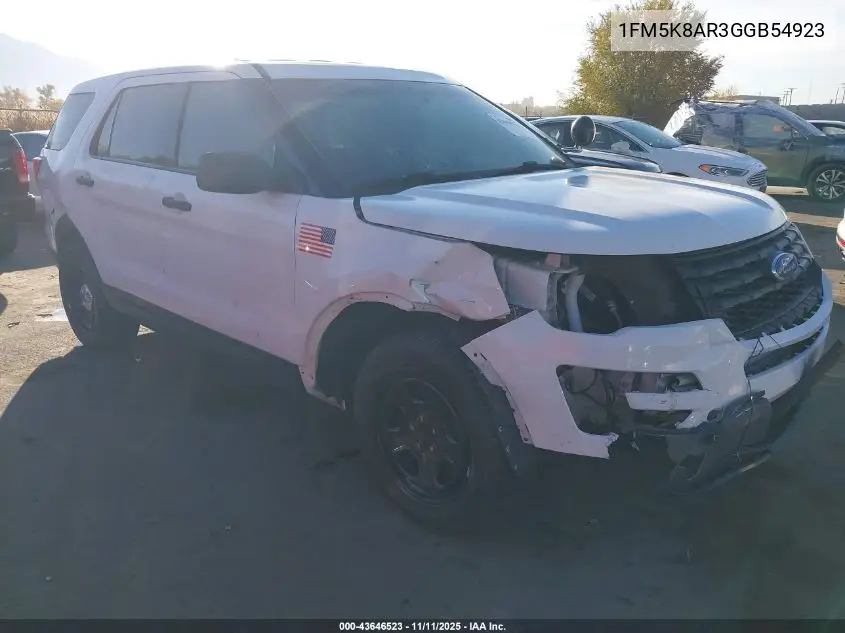 1FM5K8AR3GGB54923 2016 Ford Utility Police Interceptor