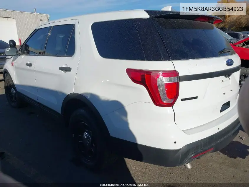 1FM5K8AR3GGB54923 2016 Ford Utility Police Interceptor