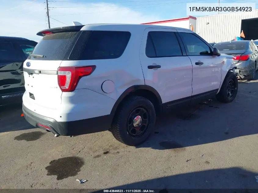 1FM5K8AR3GGB54923 2016 Ford Utility Police Interceptor