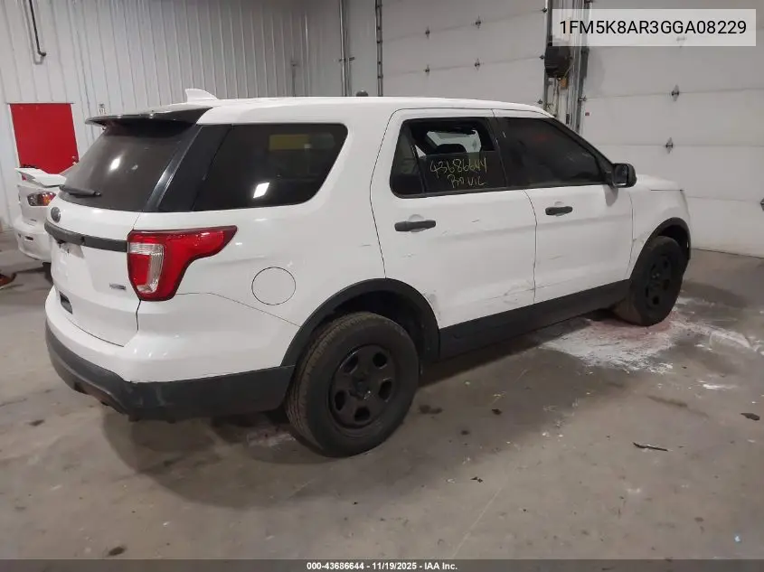 1FM5K8AR3GGA08229 2016 Ford Utility Police Interceptor