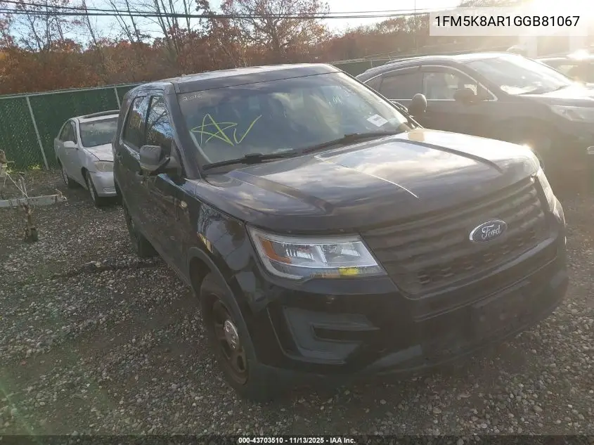 1FM5K8AR1GGB81067 2016 Ford Utility Police Interceptor