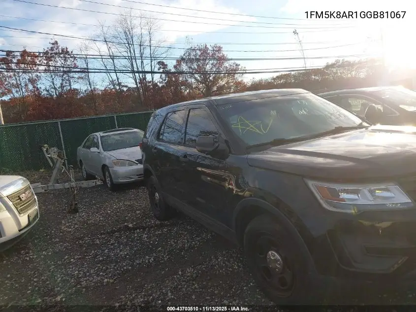 1FM5K8AR1GGB81067 2016 Ford Utility Police Interceptor