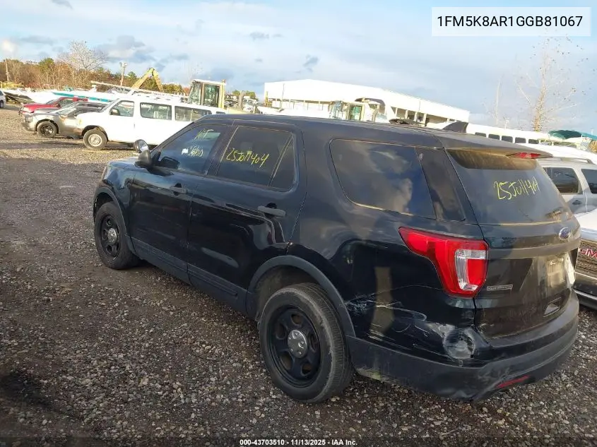 1FM5K8AR1GGB81067 2016 Ford Utility Police Interceptor