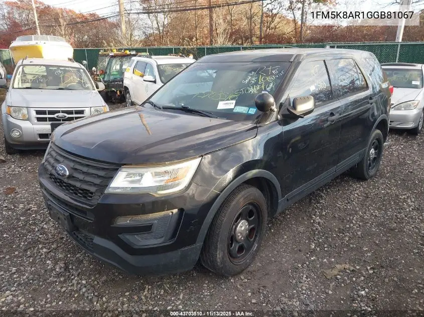 1FM5K8AR1GGB81067 2016 Ford Utility Police Interceptor