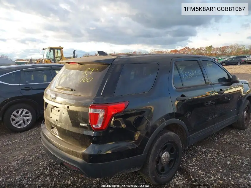 1FM5K8AR1GGB81067 2016 Ford Utility Police Interceptor