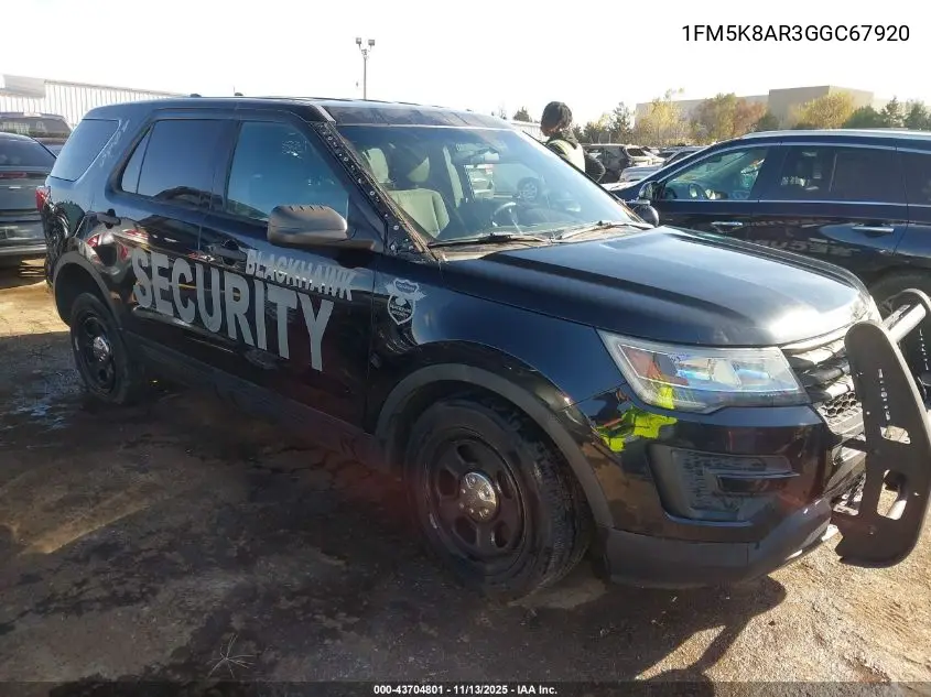 1FM5K8AR3GGC67920 2016 Ford Utility Police Interceptor