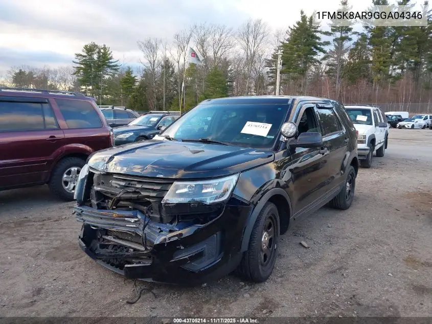 1FM5K8AR9GGA04346 2016 Ford Utility Police Interceptor