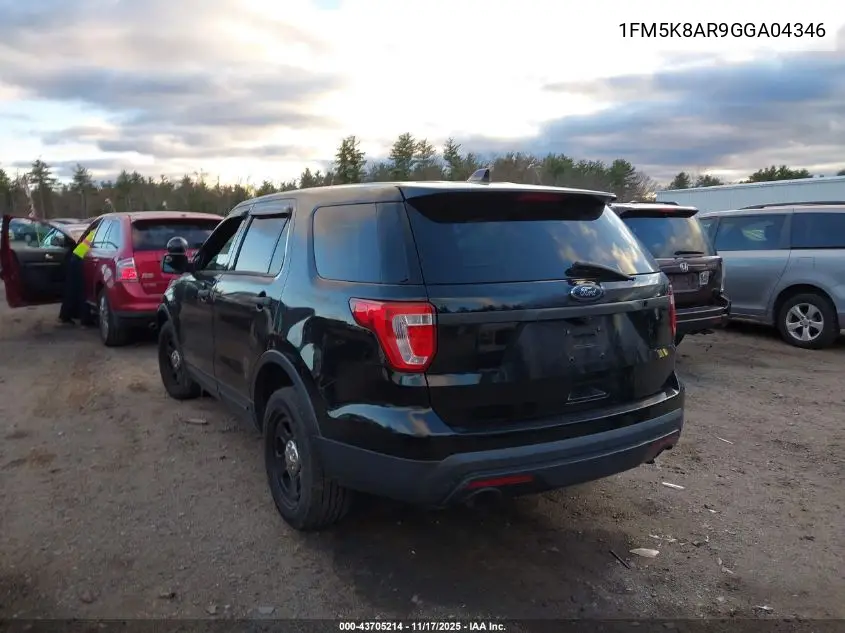 1FM5K8AR9GGA04346 2016 Ford Utility Police Interceptor