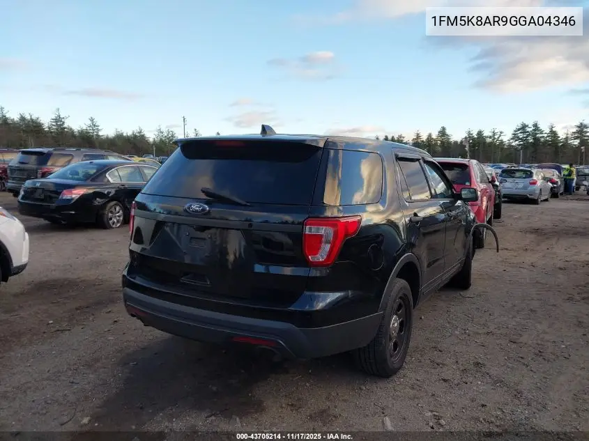 1FM5K8AR9GGA04346 2016 Ford Utility Police Interceptor