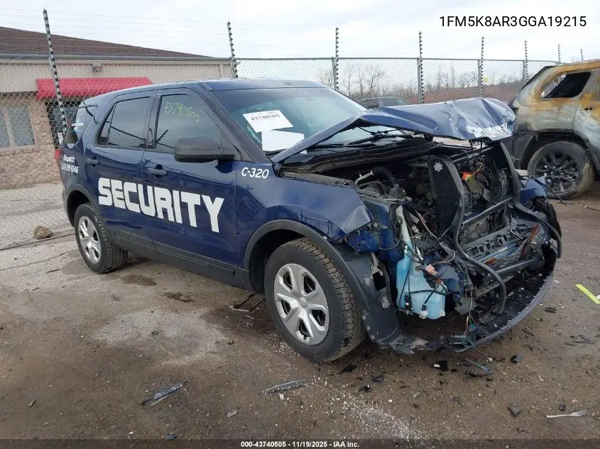 1FM5K8AR3GGA19215 2016 Ford Utility Police Interceptor