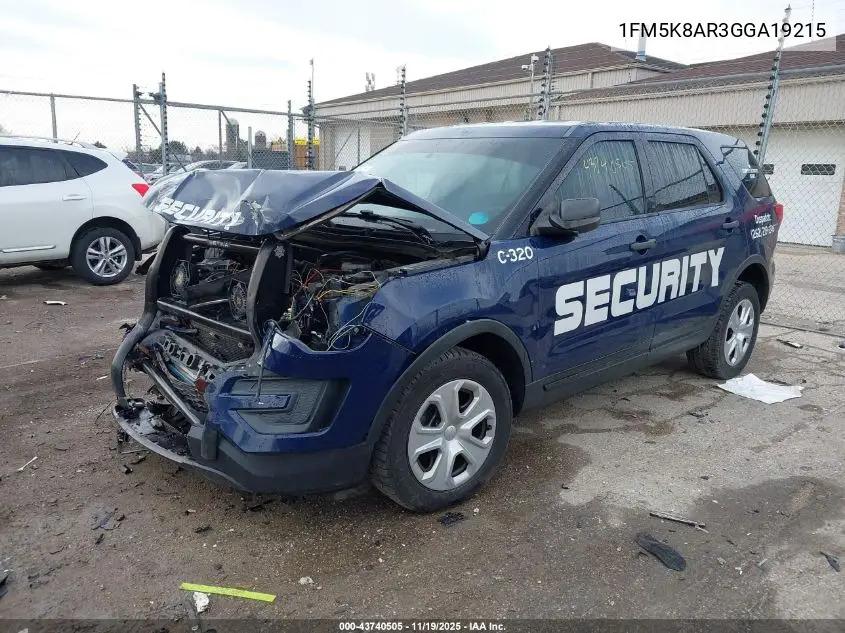 1FM5K8AR3GGA19215 2016 Ford Utility Police Interceptor