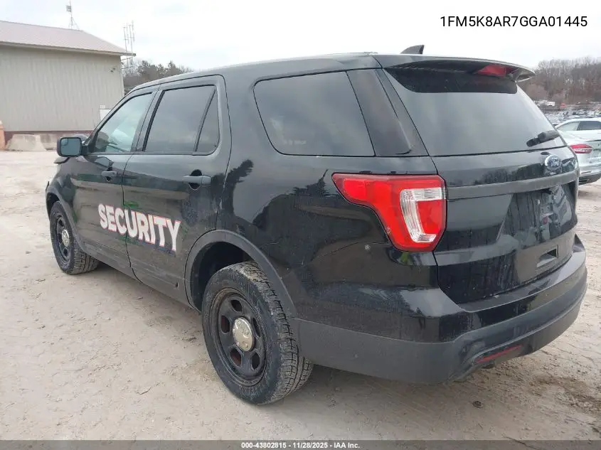 1FM5K8AR7GGA01445 2016 Ford Utility Police Interceptor