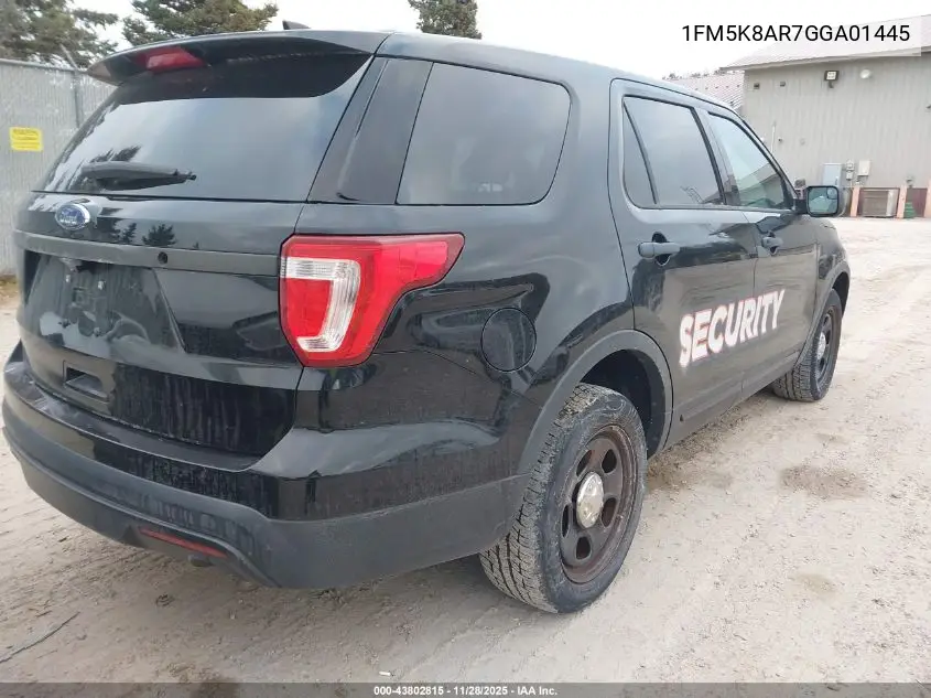 1FM5K8AR7GGA01445 2016 Ford Utility Police Interceptor