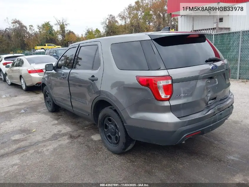 1FM5K8AR9HGB33978 2017 Ford Utility Police Interceptor