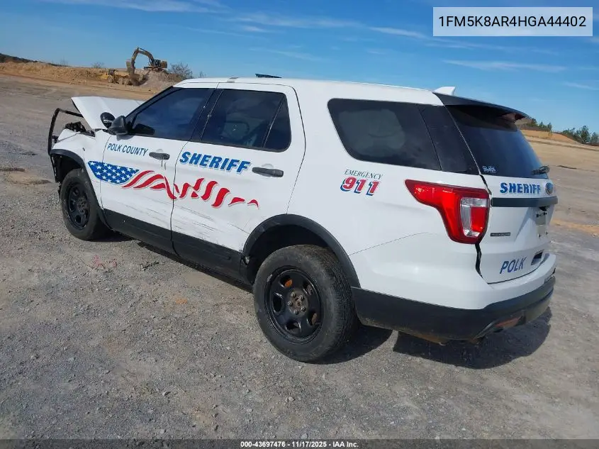 1FM5K8AR4HGA44402 2017 Ford Utility Police Interceptor
