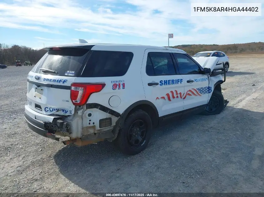 1FM5K8AR4HGA44402 2017 Ford Utility Police Interceptor