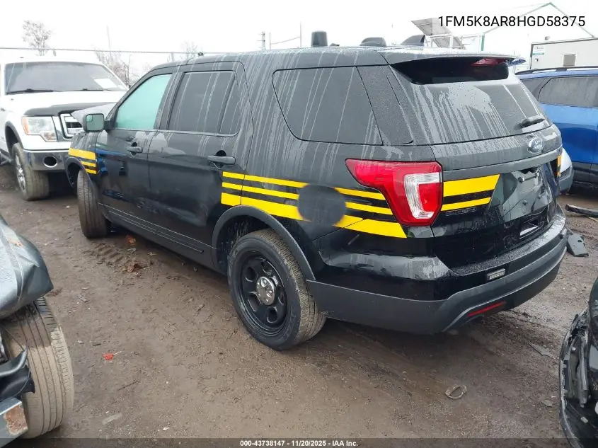 1FM5K8AR8HGD58375 2017 Ford Utility Police Interceptor