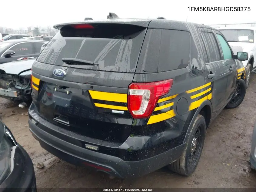 1FM5K8AR8HGD58375 2017 Ford Utility Police Interceptor