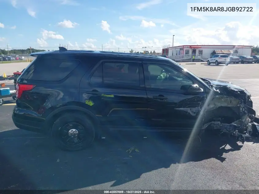 1FM5K8AR8JGB92722 2018 Ford Police Interceptor Utility
