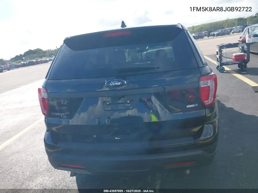 1FM5K8AR8JGB92722 2018 Ford Police Interceptor Utility