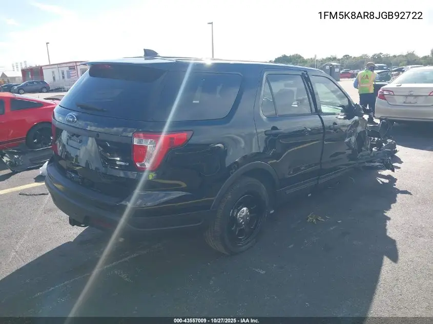 1FM5K8AR8JGB92722 2018 Ford Police Interceptor Utility