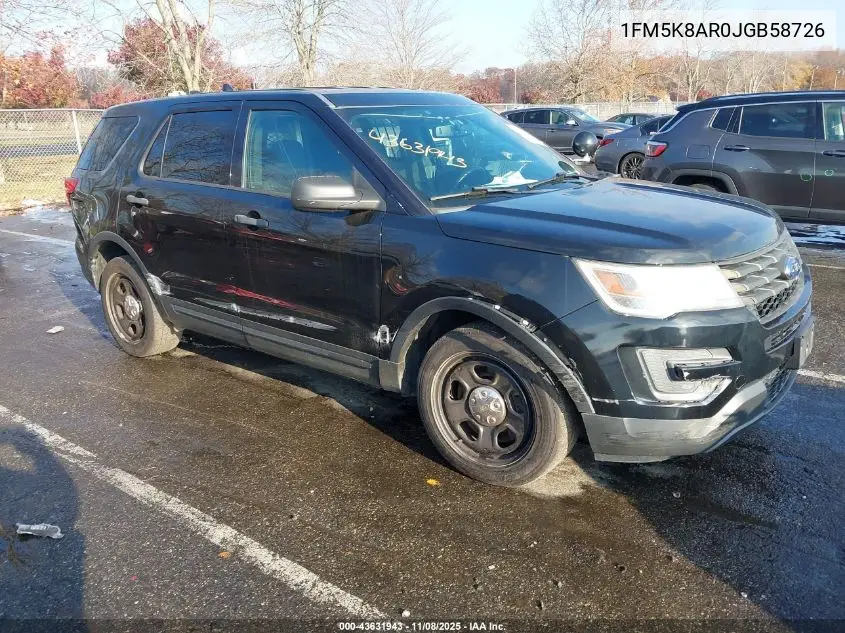 1FM5K8AR0JGB58726 2018 Ford Police Interceptor Utility