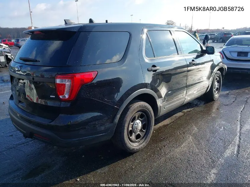 1FM5K8AR0JGB58726 2018 Ford Police Interceptor Utility