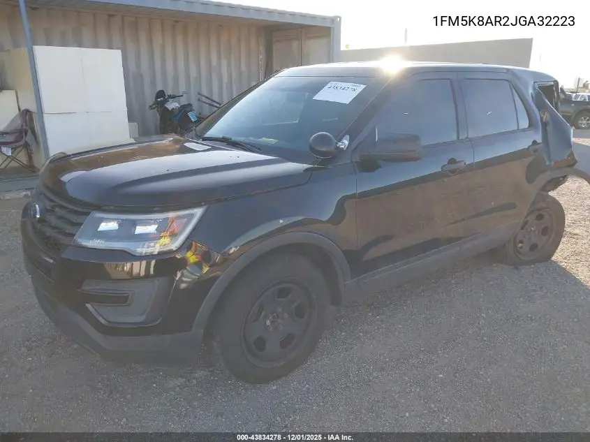 1FM5K8AR2JGA32223 2018 Ford Police Interceptor Utility