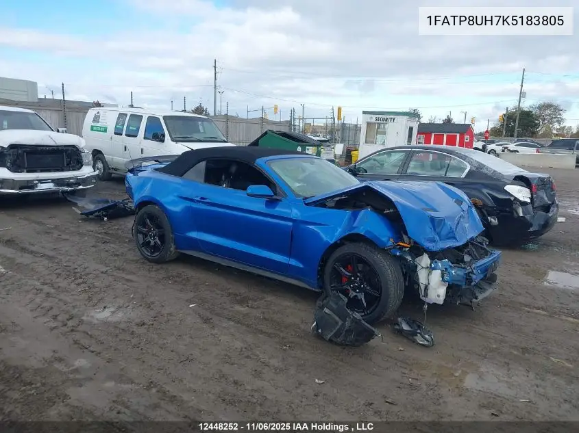 1FATP8UH7K5183805 2019 Ford Mustang Convertible