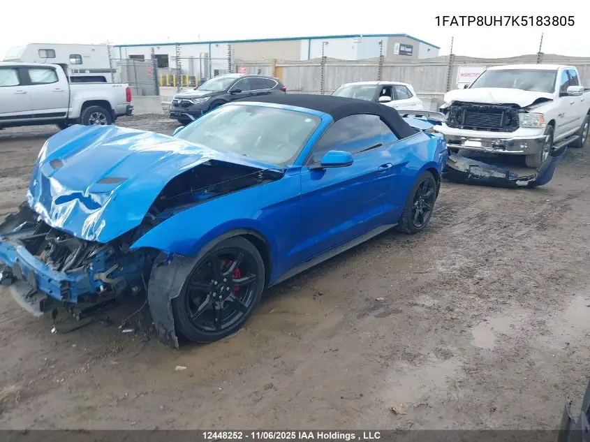 1FATP8UH7K5183805 2019 Ford Mustang Convertible