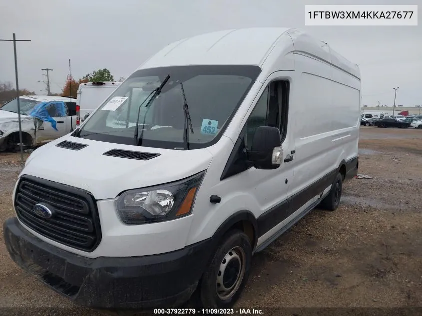 2019 Ford Transit-350 VIN: 1FTBW3XM4KKA27677 Lot: 37922779