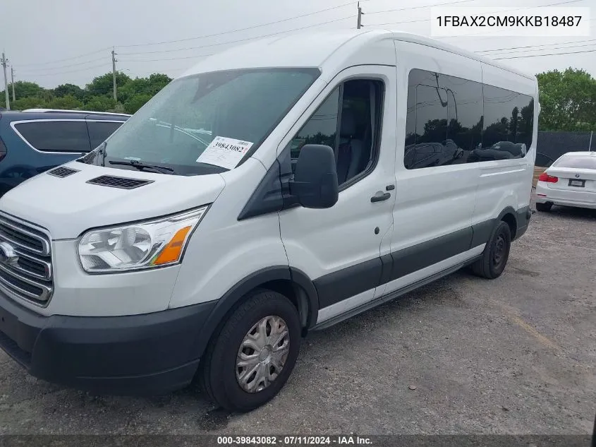 1FBAX2CM9KKB18487 2019 Ford Transit-350 Xlt