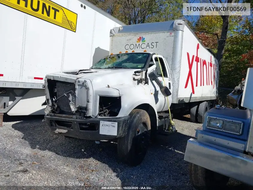 2019 Ford F-650 Gas VIN: 1FDNF6AY8KDF00569 Lot: 43392796