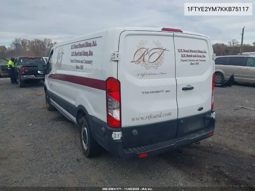 1FTYE2YM7KKB75117 2019 Ford Transit-150