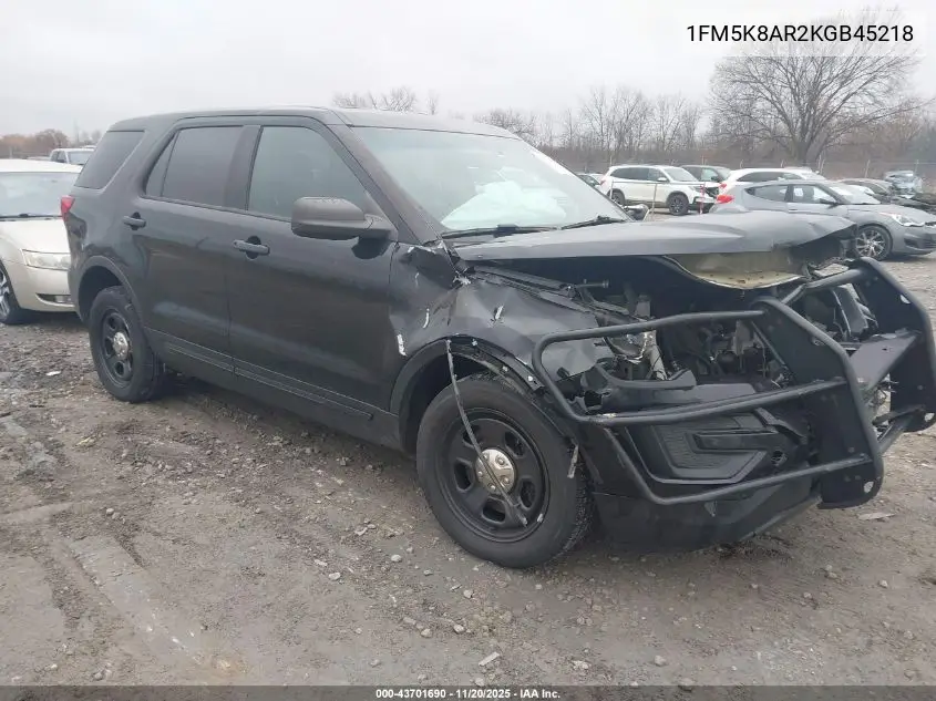 1FM5K8AR2KGB45218 2019 Ford Police Interceptor Utility