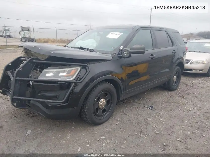 1FM5K8AR2KGB45218 2019 Ford Police Interceptor Utility