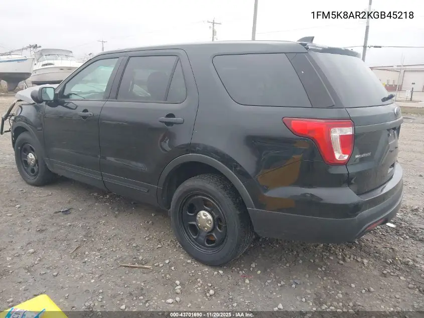 1FM5K8AR2KGB45218 2019 Ford Police Interceptor Utility